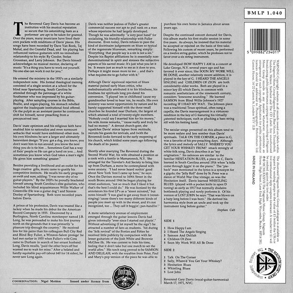 Reverend Gary Davis* : New Blues And Gospel (LP, Album, RE)