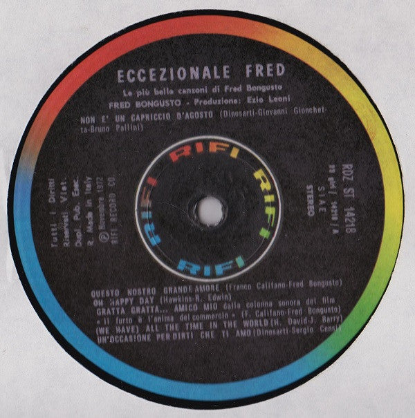 Fred Bongusto : Eccezionale Fred - Le Più Belle Canzoni Di Fred Bongusto (LP, Comp)