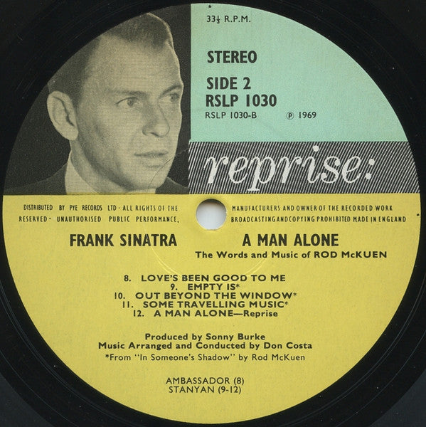 Frank Sinatra : A Man Alone (& Other Songs Of Rod McKuen) (LP)