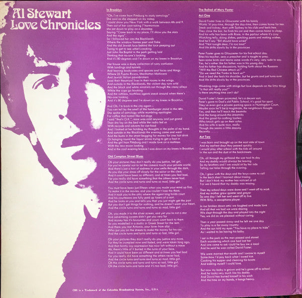 Al Stewart : Love Chronicles (LP, Album, Mono, Gat)