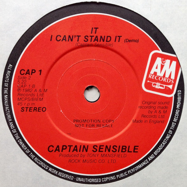 Captain Sensible : Happy Talk (7", Single, Promo)