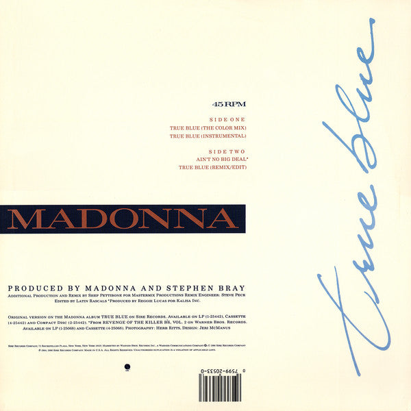 Madonna : True Blue (12", Maxi, SRC)