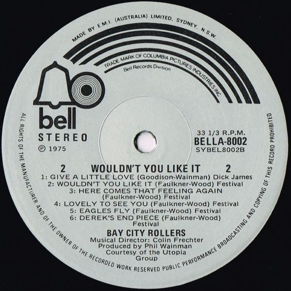 Bay City Rollers : Wouldn't You Like It? (LP, Album, Gat)