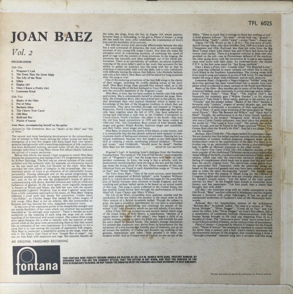 Joan Baez : Joan Baez, Vol. 2 (LP, Album)