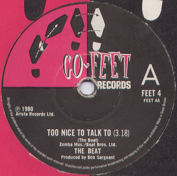 The Beat (2) : Too Nice To Talk To (7", Single, Pap)