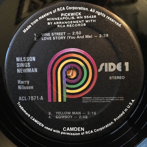 Nilsson* : Nilsson Sings Newman (LP, RE, Kee)