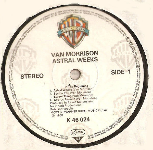 Van Morrison : Astral Weeks (LP, Album, RP)