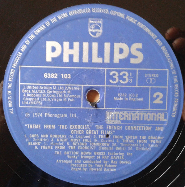 Ray Davies (3) & The Button Down Brass : Themes From The Exorcist, The French Connection, The Sting And Other Great Films (LP, Album)