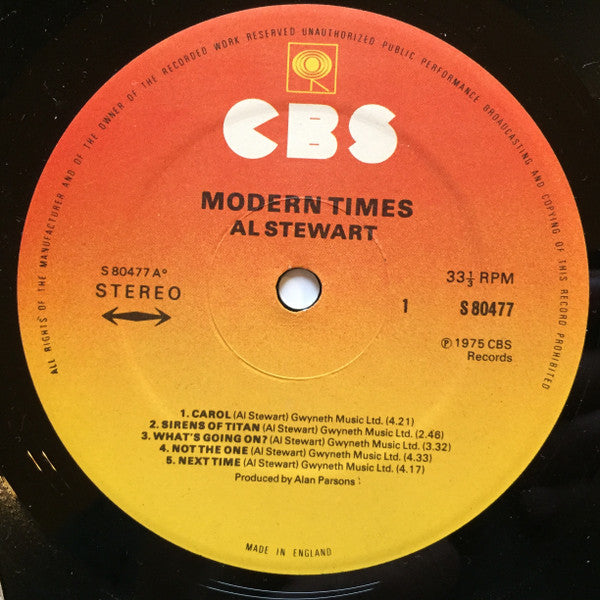 Al Stewart : Modern Times (LP, Album, RE)