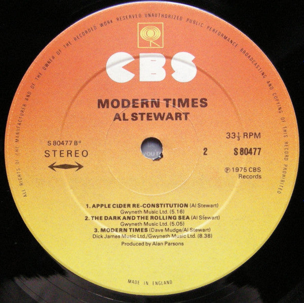 Al Stewart : Modern Times (LP, Album, RE)