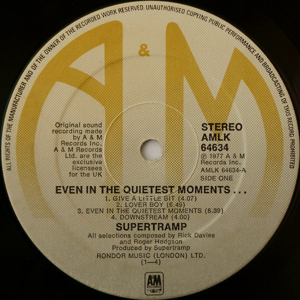 Supertramp : Even In The Quietest Moments... (LP, Album)