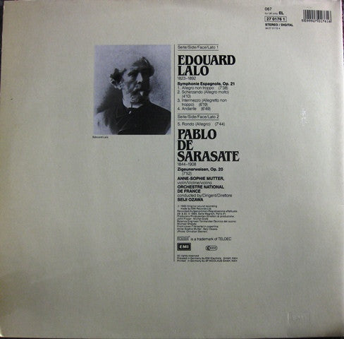Lalo*, Sarasate*, Anne-Sophie Mutter • Seiji Ozawa / Orchestre National de France : Symphonie Espagnole • Zigeunerweisen (LP)