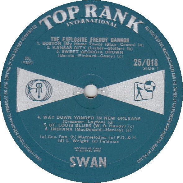 Freddy Cannon : The Explosive Freddy Cannon (LP, Album)
