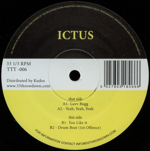 Ictus (3) : Luvv Bugg (12")