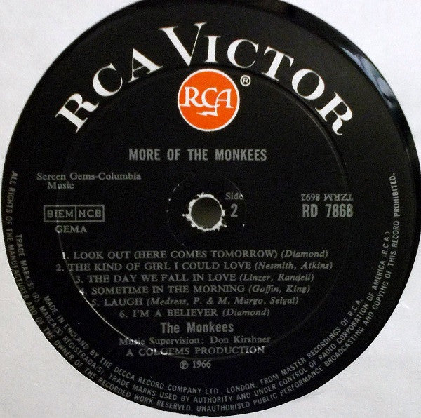 The Monkees : More Of The Monkees (LP, Album, Mono)