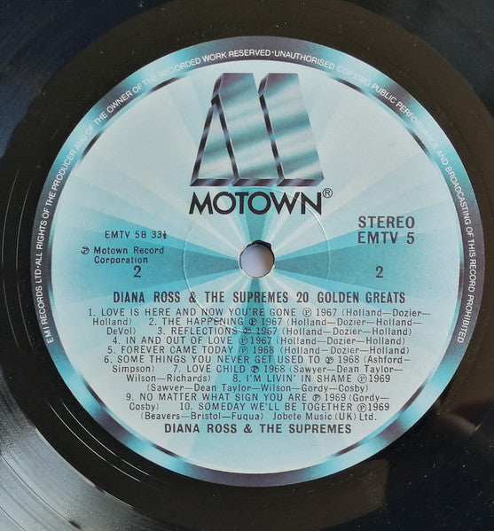 Diana Ross & The Supremes* : 20 Golden Greats (LP, Comp)