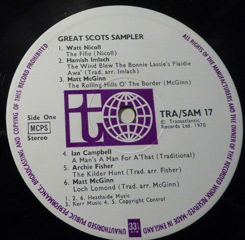 Various : The Great Scots Sampler (LP, Comp)