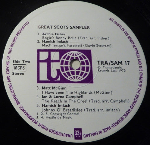 Various : The Great Scots Sampler (LP, Comp)