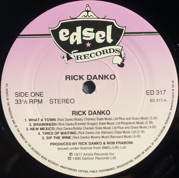 Rick Danko : Rick Danko (LP, Album, RE)