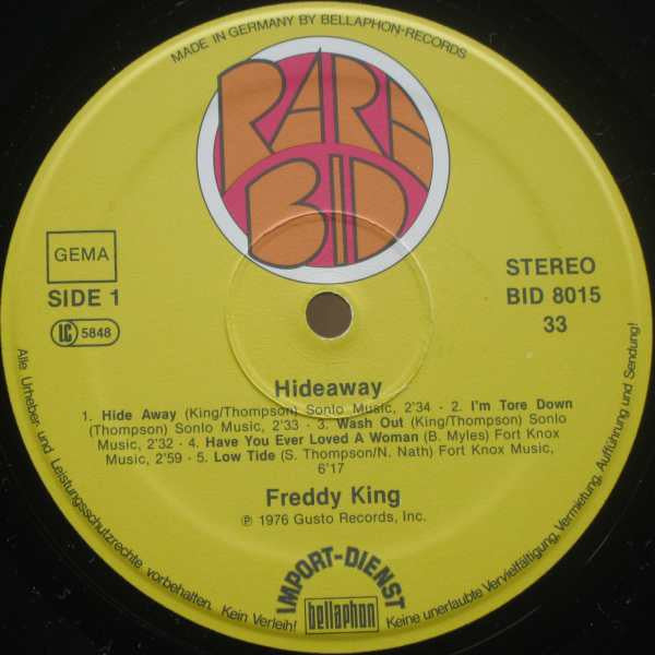 Freddy King* : Hide Away (LP, Album, Comp)