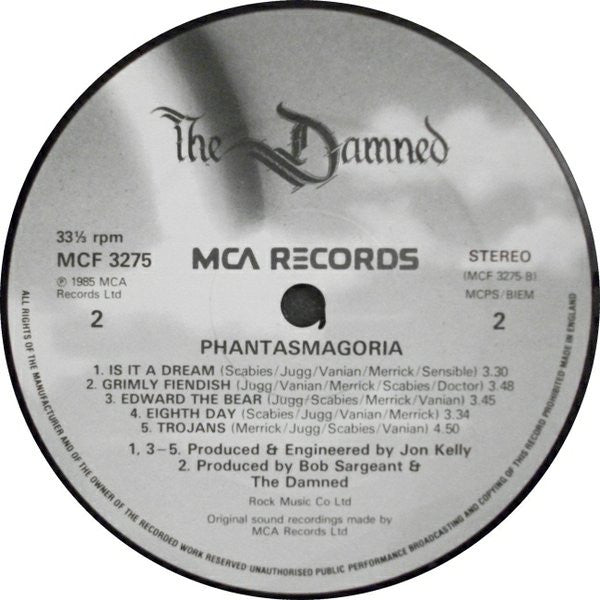 The Damned : Phantasmagoria (LP, Album, CBS)