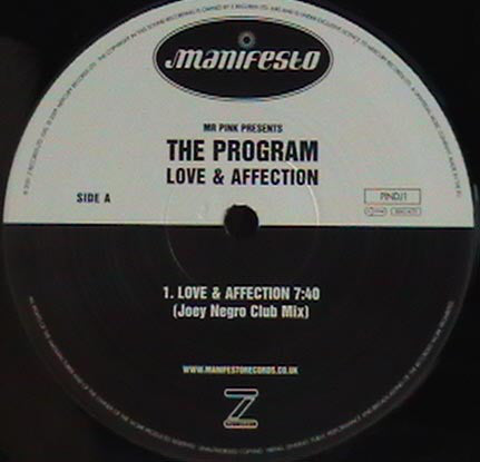Mr. Pink Presents The Program (4) : Love And Affection (12", Promo)