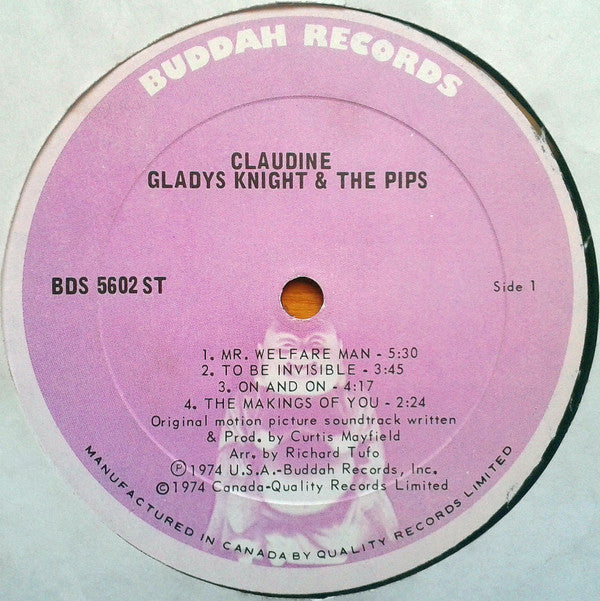 Gladys Knight & The Pips* : Singing The Original Motion Picture Soundtrack:  Claudine (LP, Album)