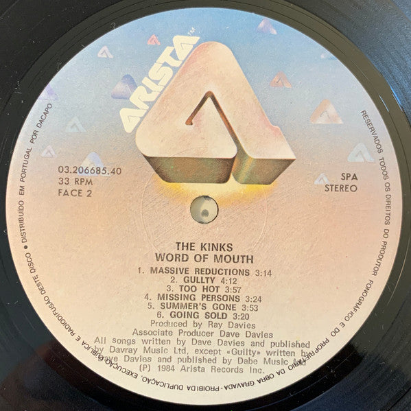 The Kinks : Word Of Mouth  (LP, Album)