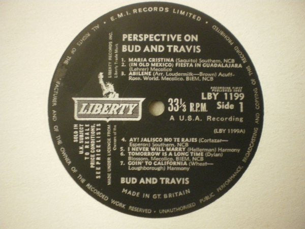 Bud & Travis* : Perspective On Bud & Travis (LP, Album, Mono)