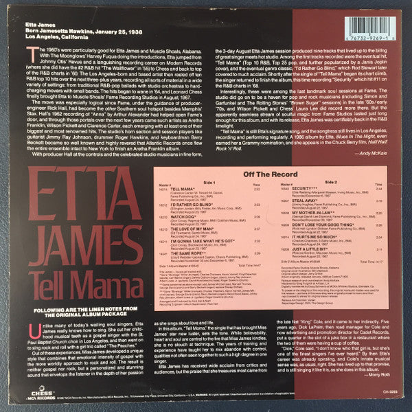 Etta James : Tell Mama (LP, Album, Mono, RE)