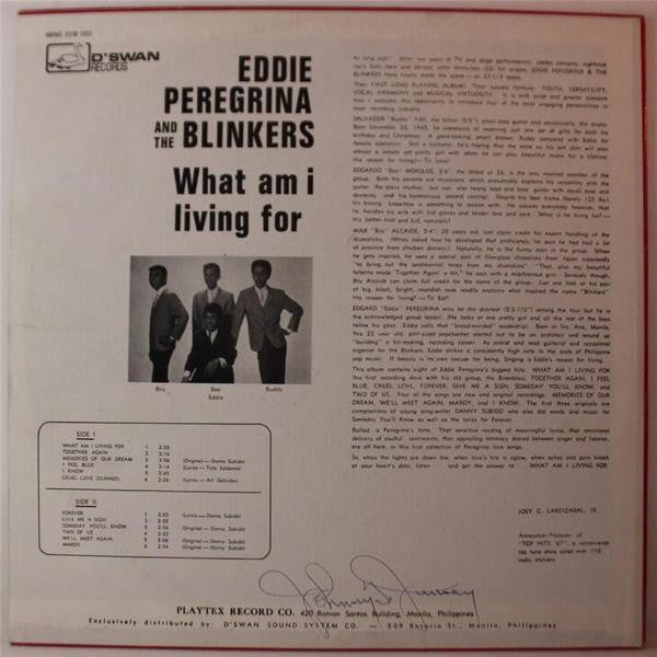 Eddie Peregrina & The Blinkers : What Am I Living For (LP, Album)