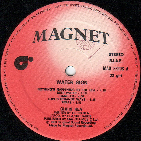 Chris Rea : Water Sign (LP, Album)