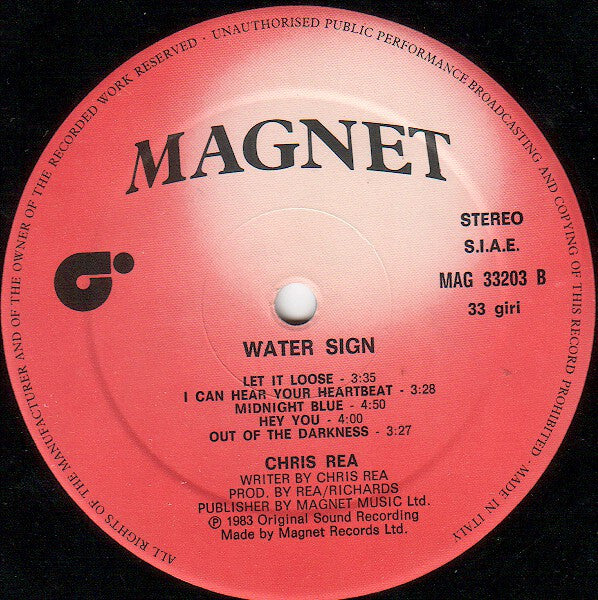Chris Rea : Water Sign (LP, Album)