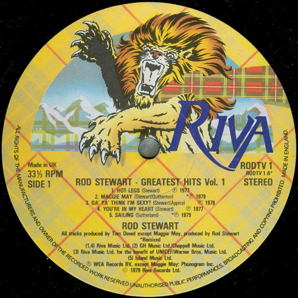 Rod Stewart : Greatest Hits Vol. 1 (LP, Comp, WEA)