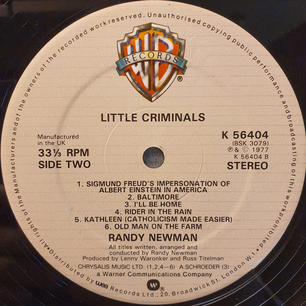 Randy Newman : Little Criminals (LP, Album, Ltd)