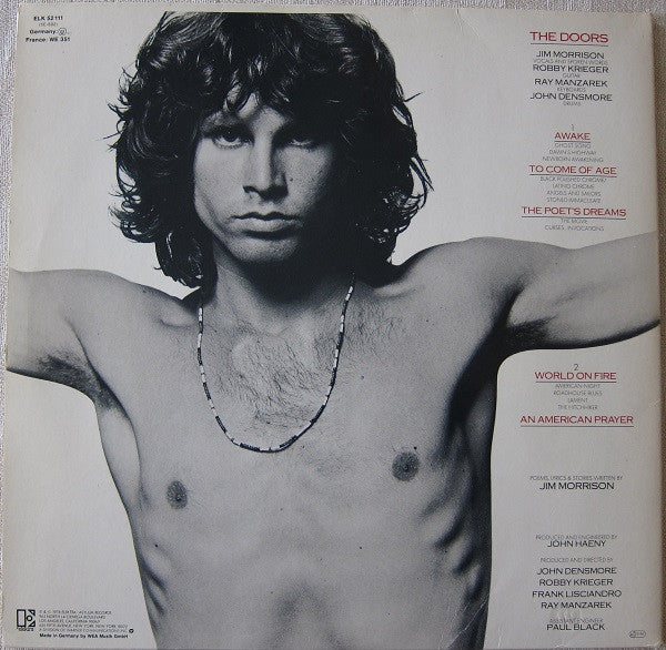 Jim Morrison Music By The Doors : An American Prayer (LP, Album, RP, But)