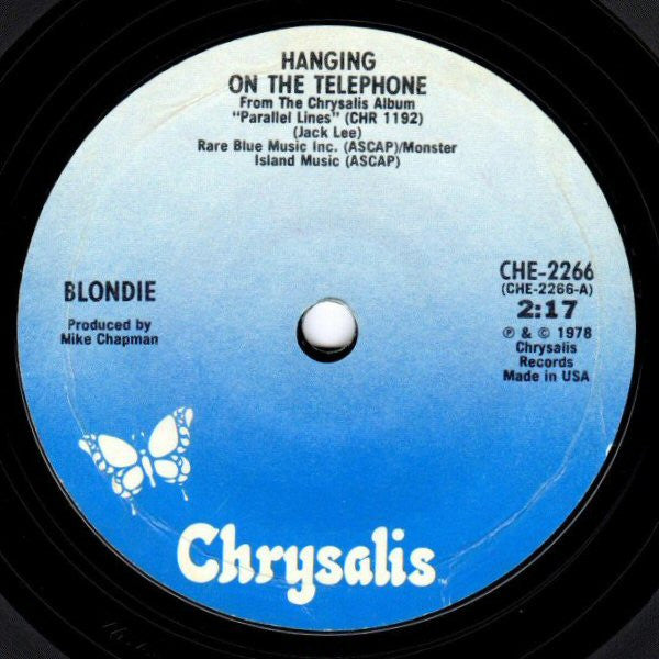 Blondie : Hanging On The Telephone (7", Single, Styrene, Sol)