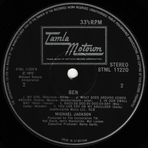 Michael Jackson : Ben (LP, Album)
