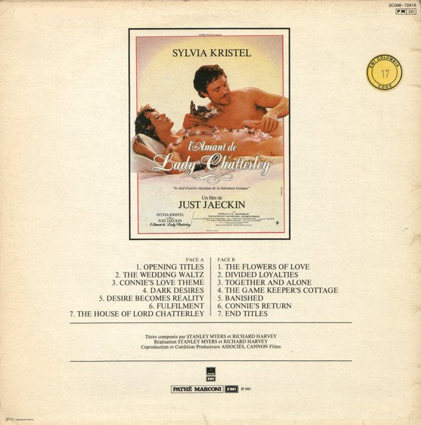 Stanley Myers & Richard Harvey (2) : L'Amant De Lady Chatterley (Bande Originale Du Film) (LP, Album)