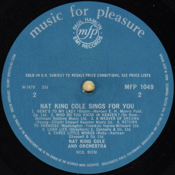 Nat King Cole : Nat King Cole Sings For You (LP, Comp, Blu)