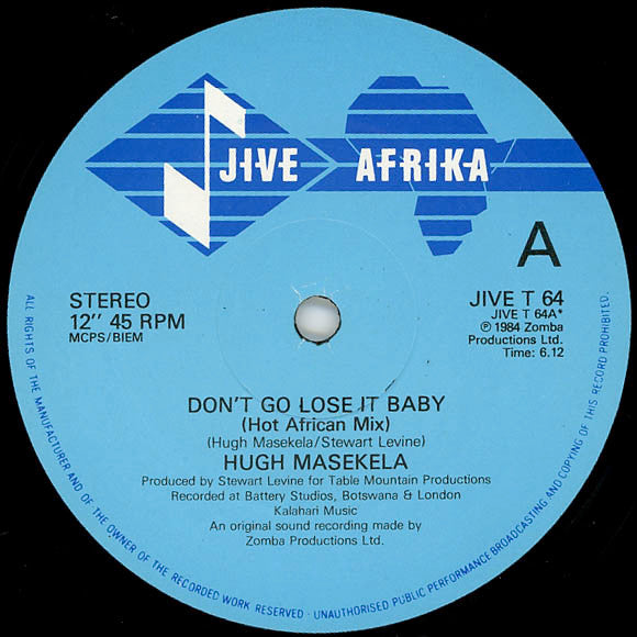 Hugh Masekela : Don't Go Lose It Baby (12")