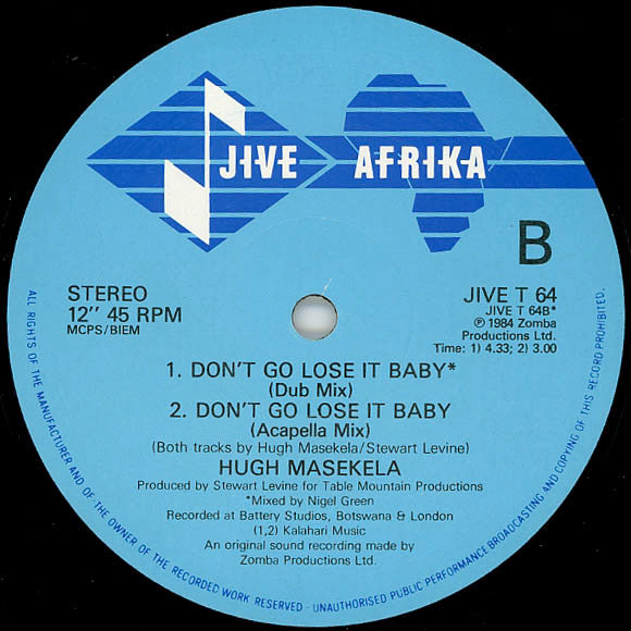 Hugh Masekela : Don't Go Lose It Baby (12")