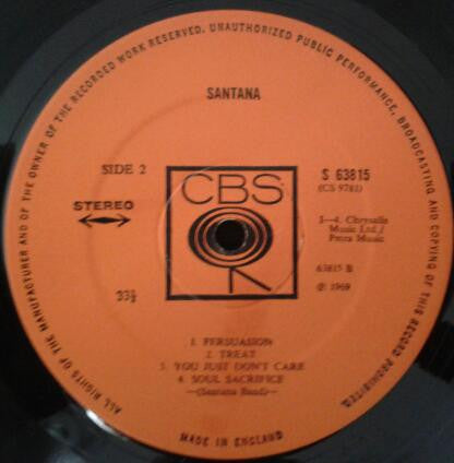 Santana : Santana (LP, Album, RP)