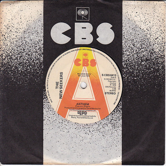 The New Seekers : Anthem (7", Single, Promo)