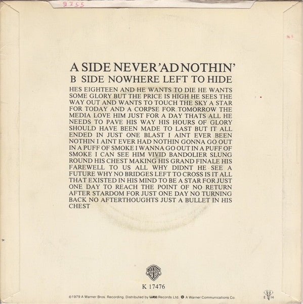 Angelic Upstarts : Never 'Ad Nothin' (7", Single)