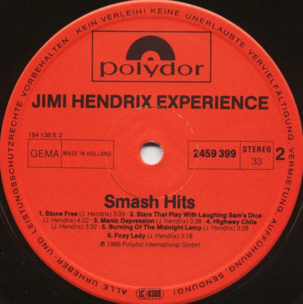 Jimi Hendrix Experience* : Smash Hits (LP, Comp, RE)