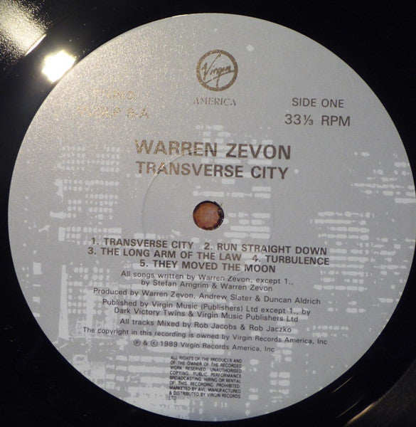 Warren Zevon : Transverse City (LP, Album)