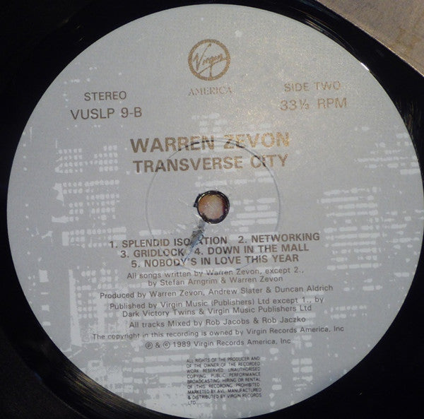 Warren Zevon : Transverse City (LP, Album)