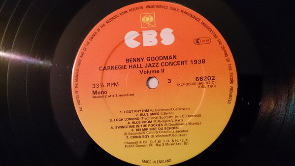 Benny Goodman : The Famous 1938 Carnegie Hall Jazz Concert (2xLP, Mono, RE)