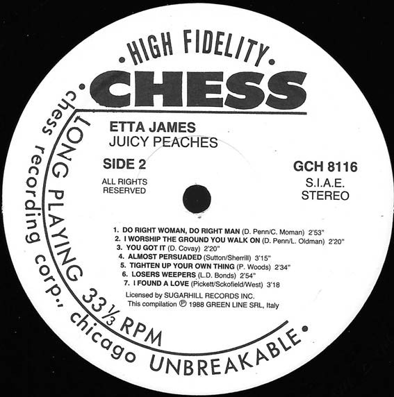 Etta James : Juicy Peaches (LP, Comp)